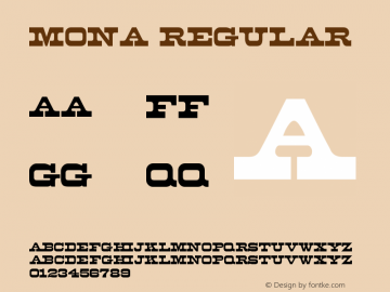 Mona Regular Version 001.000 Font Sample