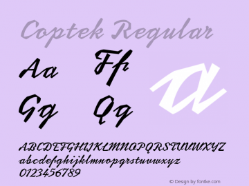 Coptek Regular Version 1.0 Font Sample
