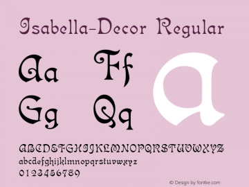 Isabella-Decor Regular Version 1.000 2006 initial release图片样张