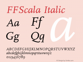FFScala Italic Version 001.001 Font Sample