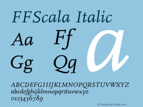 FFScala Italic 001.001 Font Sample
