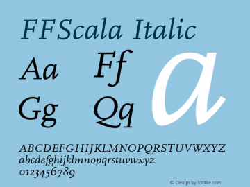 FFScala Italic 001.001 Font Sample