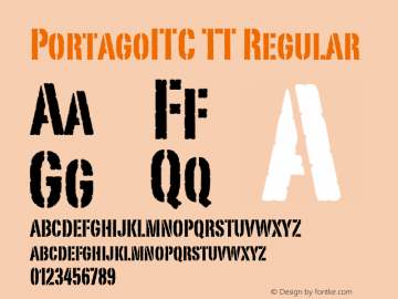 PortagoITC TT Regular 3.4 Font Sample