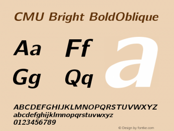 CMU Bright BoldOblique Version 0.5.0图片样张