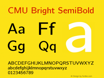 CMU Bright SemiBold Version 0.5.0 Font Sample