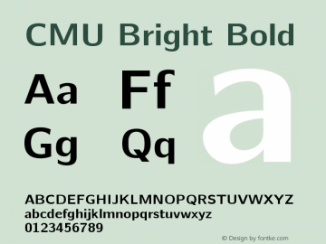 CMU Bright Bold Version 0.6.0 Font Sample