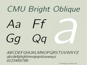 CMU Bright Oblique Version 0.6.0图片样张