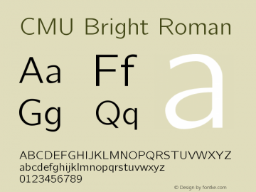 CMU Bright Roman Version 0.6.0图片样张