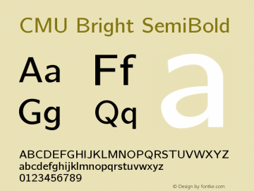 CMU Bright SemiBold Version 0.6.0 Font Sample