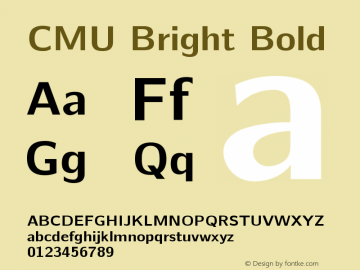 CMU Bright Bold Version 0.6.1 Font Sample