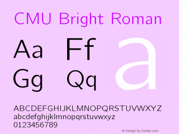 CMU Bright Roman Version 0.6.1 Font Sample