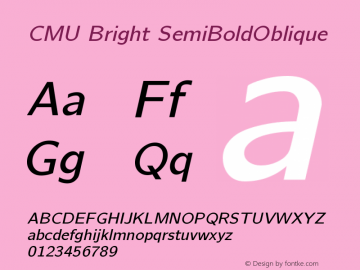 CMU Bright SemiBoldOblique Version 0.6.1 Font Sample