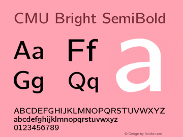 CMU Bright SemiBold Version 0.6.1 Font Sample