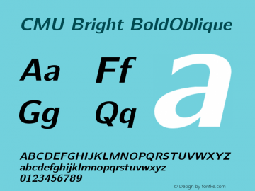 CMU Bright BoldOblique Version 0.6.1 Font Sample