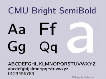 CMU Bright SemiBold Version 0.6.2 Font Sample