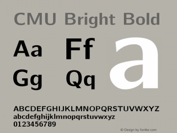CMU Bright Bold Version 0.6.3 Font Sample
