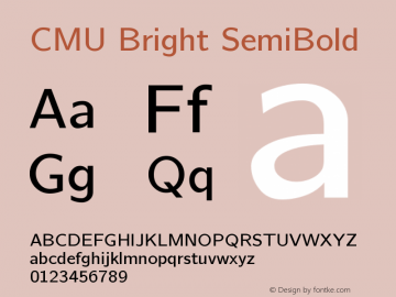 CMU Bright SemiBold Version 0.6.3 Font Sample