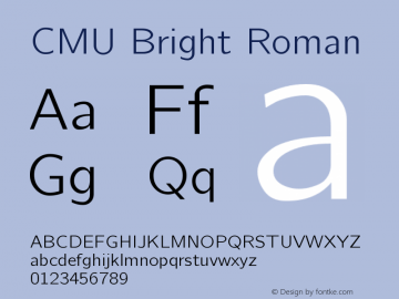 CMU Bright Roman Version 0.7.0 Font Sample