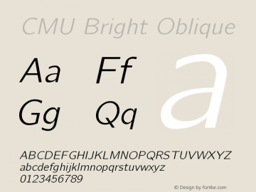 CMU Bright Oblique Version 0.7.0图片样张