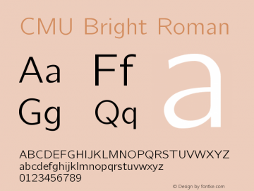 CMU Bright Roman Version 0.7.0 Font Sample