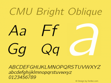 CMU Bright Oblique Version 0.7.0图片样张