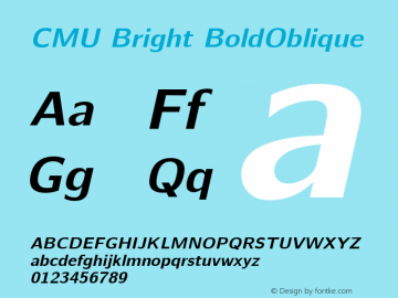 CMU Bright BoldOblique Version 0.7.0图片样张
