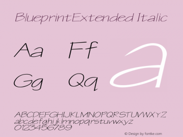 BlueprintExtended Italic Rev. 003.000 Font Sample