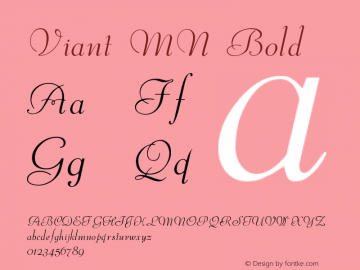 Viant MN Bold Version 001.003 Font Sample