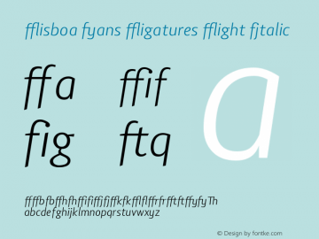 Lisboa Sans Ligatures Light Italic Version 001.000图片样张