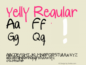 yelly Regular Version 1.0 Font Sample