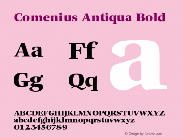 Comenius Antiqua Bold Version 001.000 Font Sample