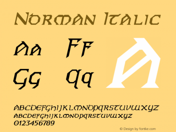 Norman Italic 1.0/1995: 2.0/2001 Font Sample