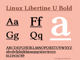 Linux Libertine U Bold Version 2.1.3 Font Sample