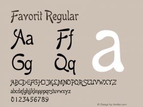 Favorit Regular Version 1.000 2006 initial release Font Sample