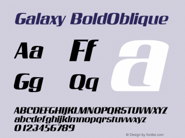 Galaxy BoldOblique Rev. 003.000 Font Sample
