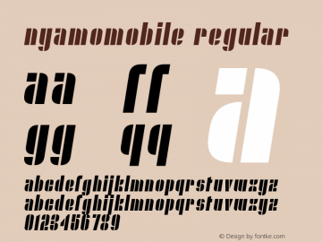 Nyamomobile Regular Version 1.0 Font Sample
