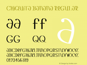 Chiquita Banana Regular Version 4.00 Font Sample