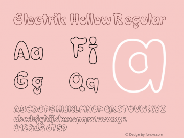 Electrik Hollow Regular Unknown Font Sample