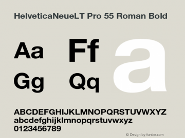 HelveticaNeueLT Pro 55 Roman Bold Version 1.000;PS 001.000;Core 1.0.38 Font Sample