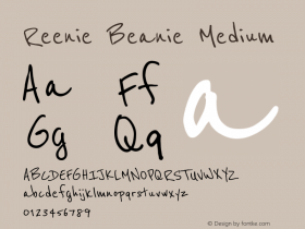 Reenie Beanie Medium Version 1.000 Font Sample