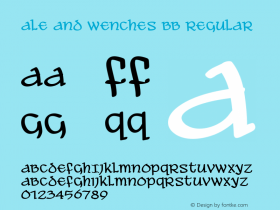 Ale and Wenches BB Regular Macromedia Fontographer 4.1 2/27/03 Font Sample