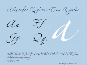 Alexandra Zeferino Two Regular Version 2.001;PS 002.000;hotconv 1.0.38 Font Sample