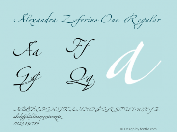 Alexandra Zeferino One Regular Version 3.001;PS 003.000;hotconv 1.0.38 Font Sample