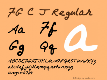 FG C J Regular Version 001.000 Font Sample