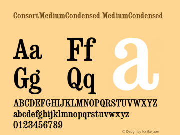 ConsortMediumCondensed MediumCondensed Version September 6, 1993 v1 Font Sample