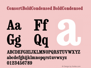 ConsortBoldCondensed BoldCondensed Version September 6, 1993 v1图片样张