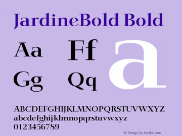 JardineBold Bold Version August 28, 1993 v1.0 Font Sample