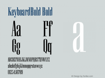 KeyboardBold Bold Version v1.0  3/18/94 Font Sample