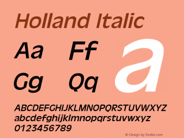 Holland Italic 1.0/1995: 2.0/2001图片样张