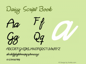 Daisy Script Book Version 1.0 Font Sample